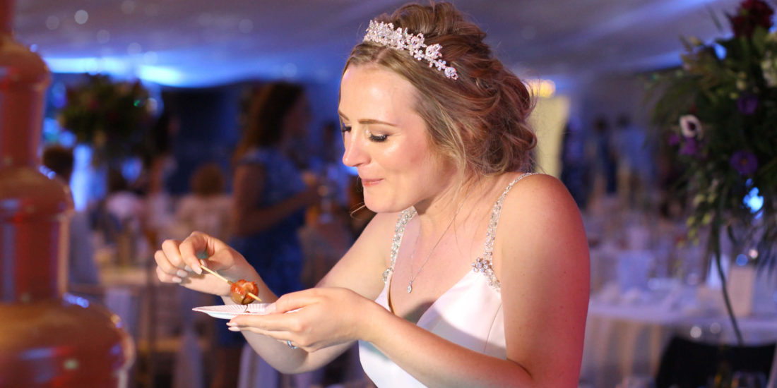 Bride with Wedding Chocolate Fountain